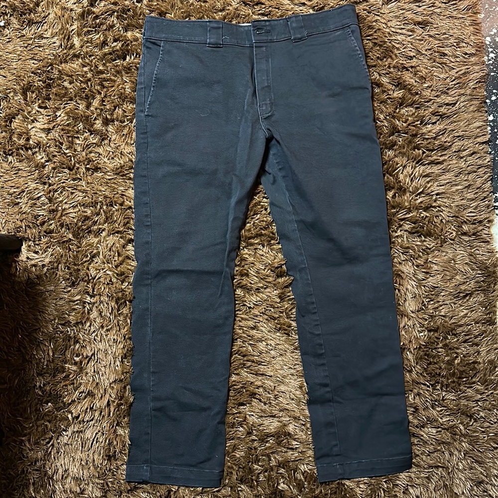 DICKIES work pants SKINNY FIT Black Punk WORKING CLASS Rockabilly Skin 36 x 30